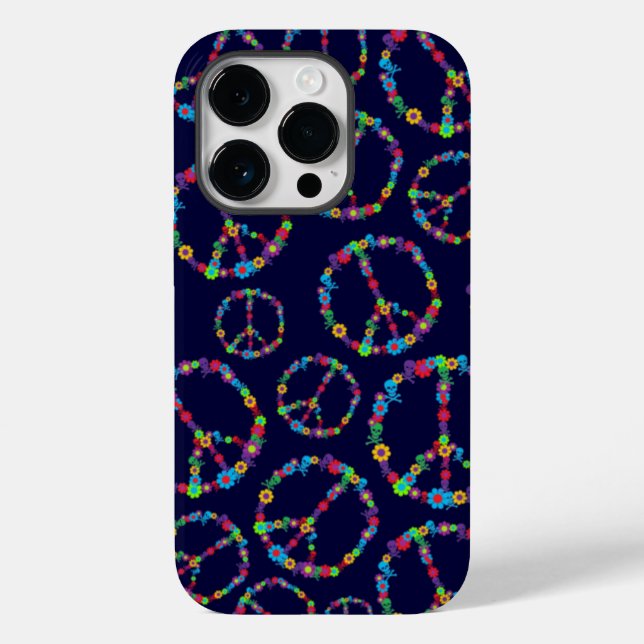 Skully Flower Power Peace Sign Case-Mate iPhone Case (Back)