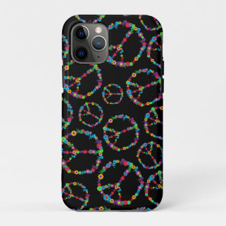 Skully Flower Power Peace Sign iPhone 11 Pro Case