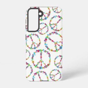 Skully Flower Power Peace Sign Samsung Galaxy Case