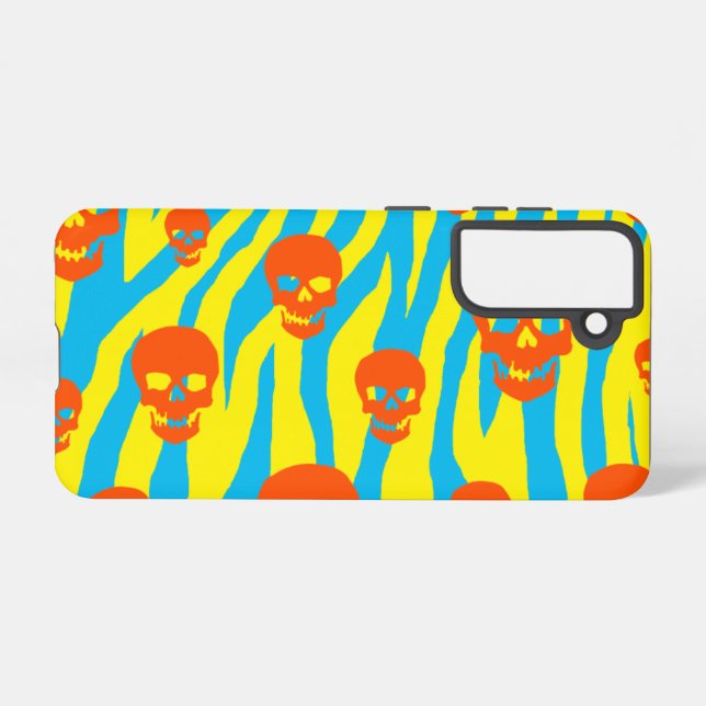 Skully Mod Zebra Samsung Galaxy S21 Case (Back Horizontal)