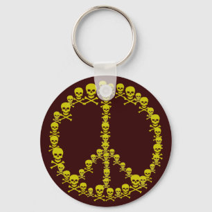 Skully Peace Sign Keychain