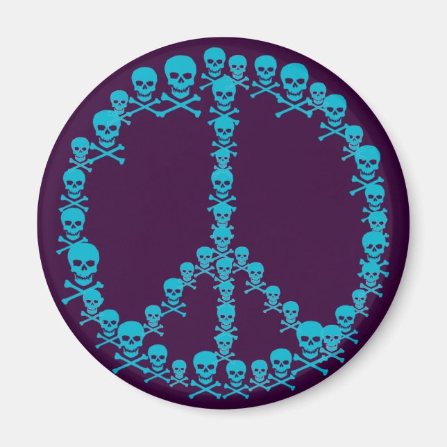 Skully Peace Sign Magnet (Front)