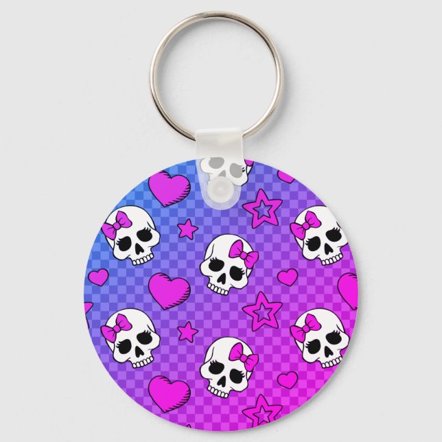 Skully Pop Kawaii Keychain (Front)