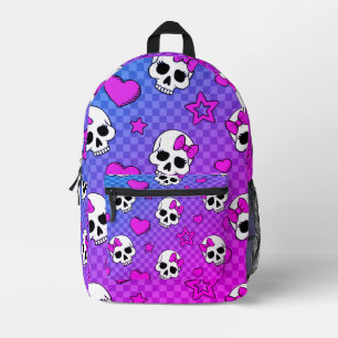 Skully Pop Kawaii Printed Backpack
