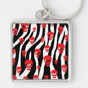 Skully Pop Zebra Keychain