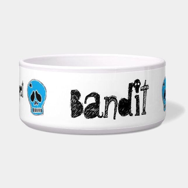 Skully - Punky Pet Bowl, LG (Front)