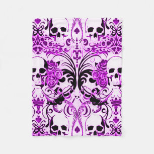 Skully Skull Purple Death Fleece Blanket