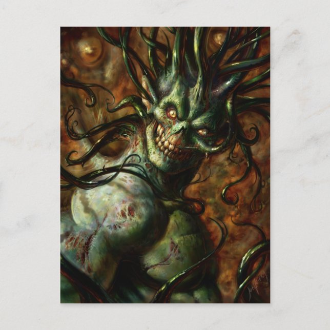 Skully Tentacle Head Postcard (Front)