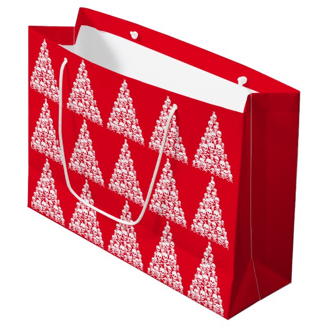 Skully Xmas Tree Large Gift Bag (Front Angled)