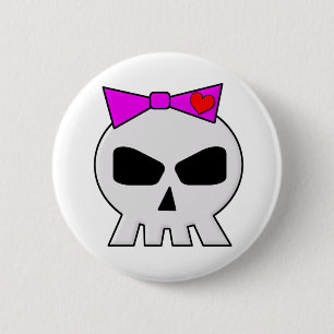 SkullyBow-220 2 Inch Round Button