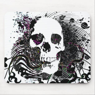 skullz. straight twisted arrows. mouse pad
