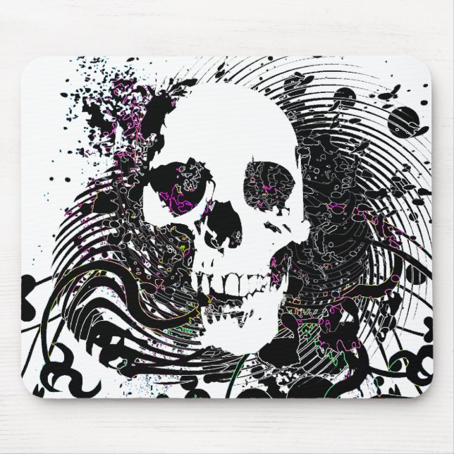 skullz. straight twisted arrows. mouse pad (Front)