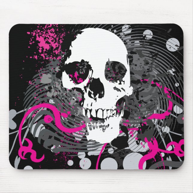 skullz. straight twisted arrows. mouse pad (Front)