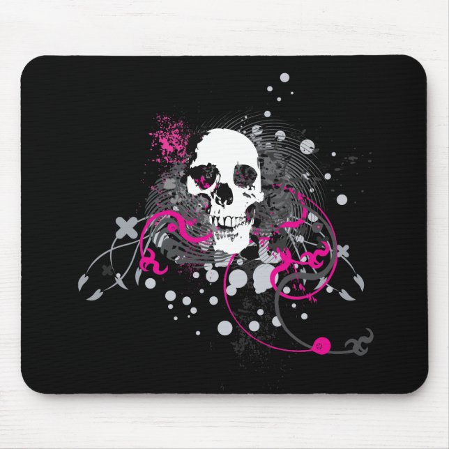 skullz. straight twisted arrows. mouse pad (Front)
