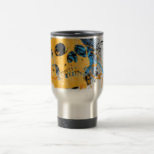 skullz. up twisted arrows. travel mug