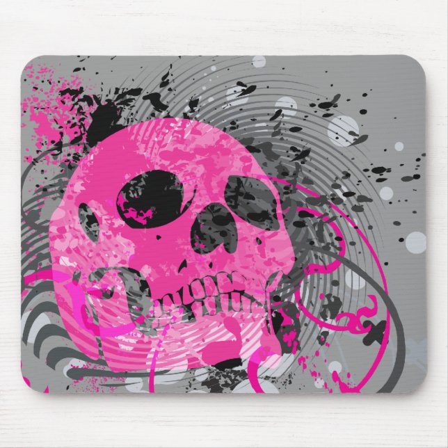 skullz. up with bubbles. mouse pad (Front)
