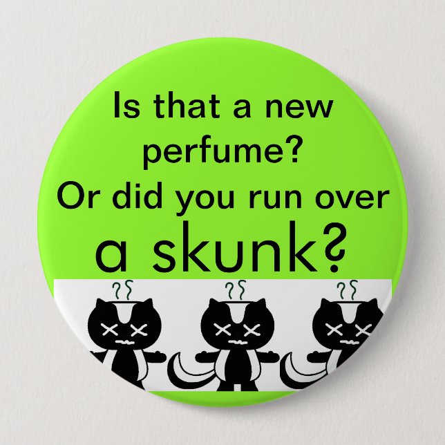 Skunk 4 Inch Round Button (Front)
