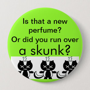 Skunk 4 Inch Round Button