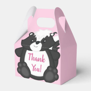 Skunk Baby Shower Pink Favor Box