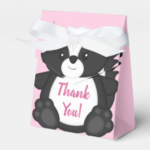 Skunk Baby Shower Pink Favor Box