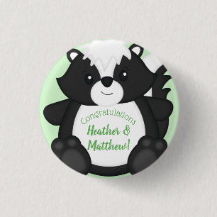 Skunk Baby Shower Woodland Animals 1 Inch Round Button