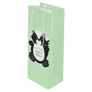 Skunk Baby Shower Woodland Animals Wine Gift Bag