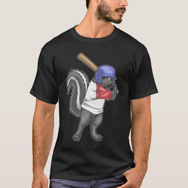 Skunk Baseball Baseball bat T-Shirt (Front)