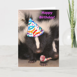 Skunk birthday card
