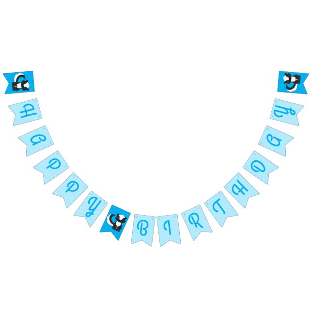 Skunk Birthday Party Bunting Flags (All)