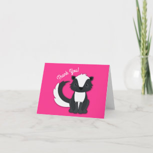 Skunk Birthday Party Kids Pink Card