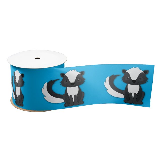 Skunk Birthday Party Satin Ribbon (Spool)