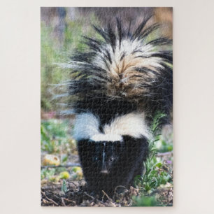 Skunk Black and White Jigsaw Puzzle