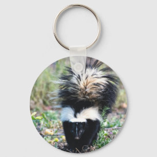 Skunk Black and White Keychain