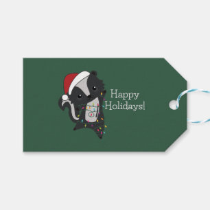 Skunk Christmas Skunks Winter Animals Adult Cloth  Gift Tags