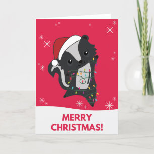 Skunk Christmas Skunks Winter Animals Holiday Card