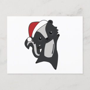Skunk Christmas Skunks Winter Animals Postcard
