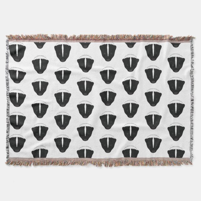 Skunk Face Throw Blanket (Front)