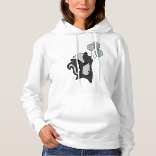 Skunk Flies Up With Colourful Balloons Hoodie