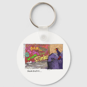 Skunk Graffiti Funny Cartoon Gifts & Tee Keychain
