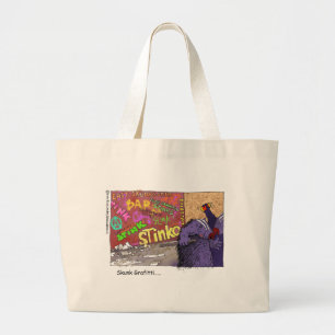 Skunk Graffiti Funny Cartoon Gifts & Tee Large Tote Bag