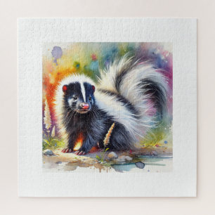 Skunk in Harmony 310824AREF122 - Watercolor Jigsaw Puzzle
