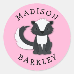 Skunk Kid Cute Woodland Envelope Seal Sticker