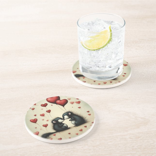 Skunk Love 1 Coaster (Side)