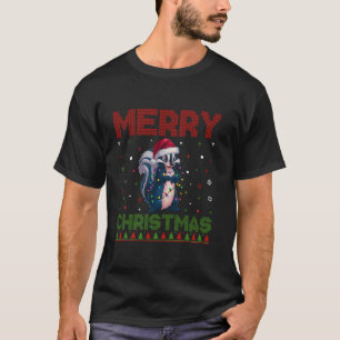 Skunk Lovers Santa Hat Funny Ugly Christmas Sweate T-Shirt