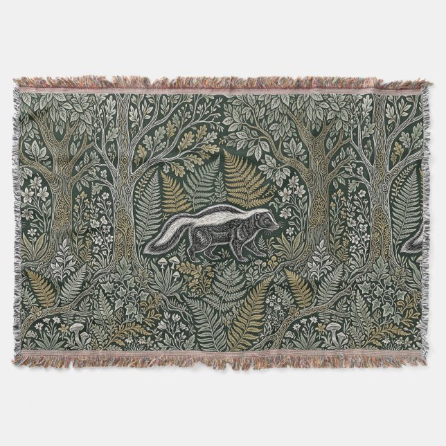 Skunk Pattern Throw Blanket (Front)