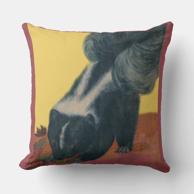 skunk print throw pillow (Front)
