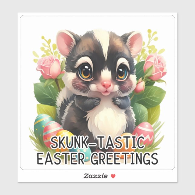 Skunk-tastic Easter Greetings - Easter Sticker (Sheet)