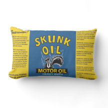 Skunk Vintage Oil Clean and Dirty Throw Pillow