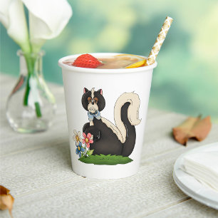 Skunk With Flowers Paper Cups