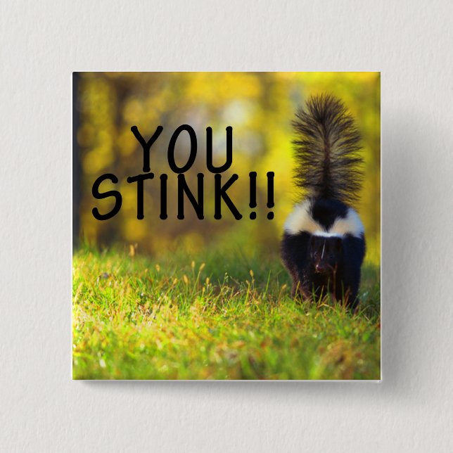Skunk You Stink 2 Inch Square Button (Front)